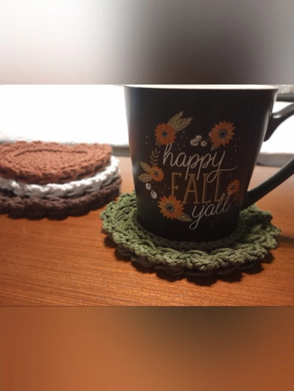 Handmade Crochet Coasters Set Of 4 - Rustic Fall Colors - NEW